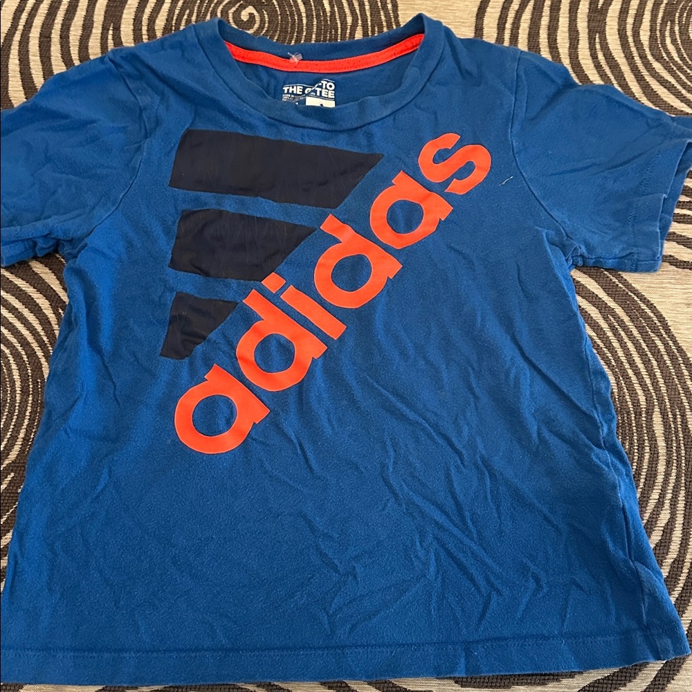 Adidas Blue Tee with Red Logo